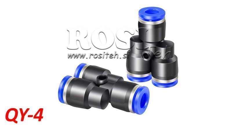 PNEUMATICKÝ ZÁSTRČKOVÝ Y KONEKTOR TPA BEZ ZÁVITU QY-4