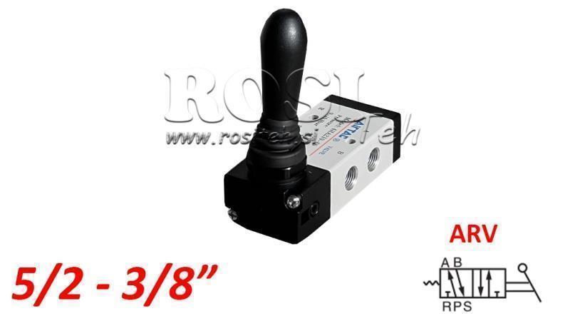 Gaisa rokas vārsts 5/2 3/8 PRT-0852-ARV atgriešanās ar atsperi