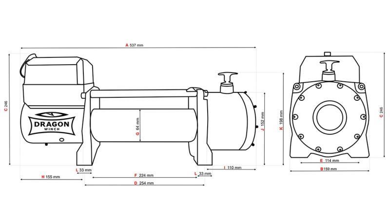 GUINCHO ELÉTRICO 12 V DWM 13000 HD - 5897 kg - CORDÃO SINTÉTICO