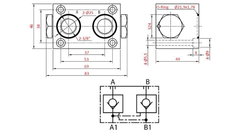 DUAL NON-RETURN PARA VÁLVULA YEAT-COMBINE (AinB)