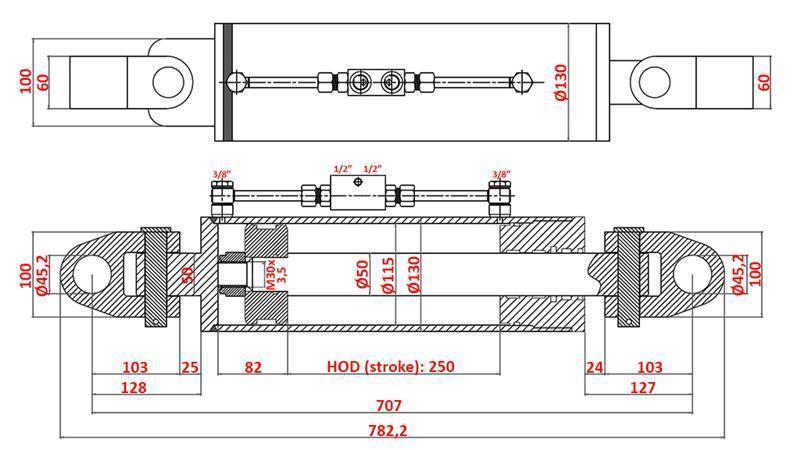 HYDRAULISK DRAGARE SPECIAL - 4:E KLASS 115/50-250 (180-380HK)(45.2mm)