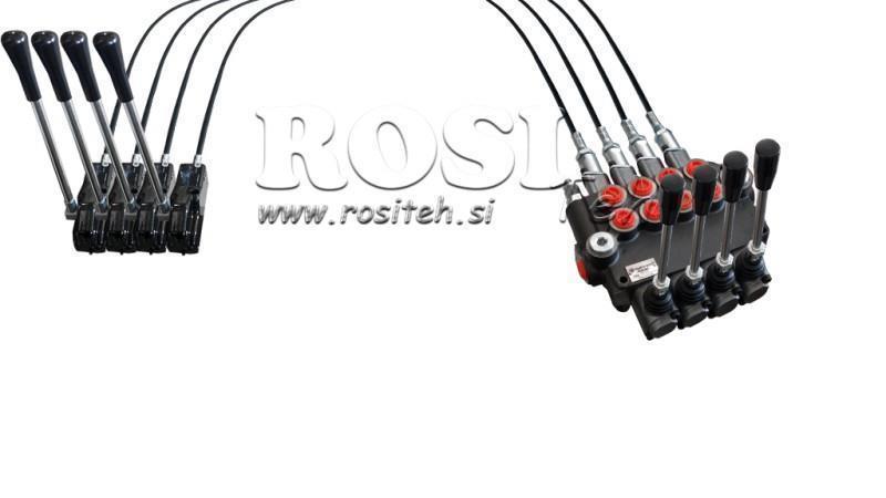 JOYSTICK DE DUPLA MANIVELA 2 m VÁLVULA HIDRÁULICA 4xP40 litros