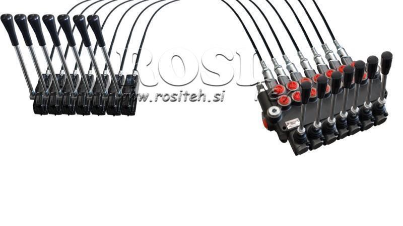 JOYSTICK DE ALAVANCA DUPLA 2,5 m VÁLVULA HIDRÁULICA 7xP40 litros.