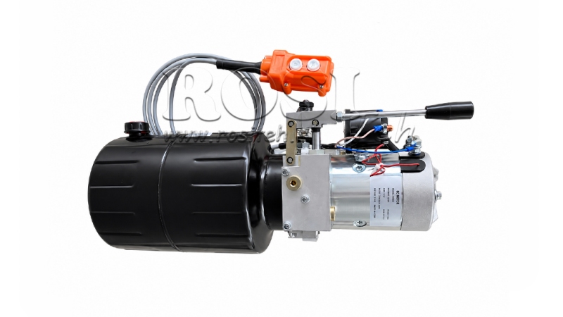 MINI HYDRAULIC POWER-PACK 24V DC - 2.2kW = 2.1cc - 8 liters - single-phase unit WITH MANUAL PUMP