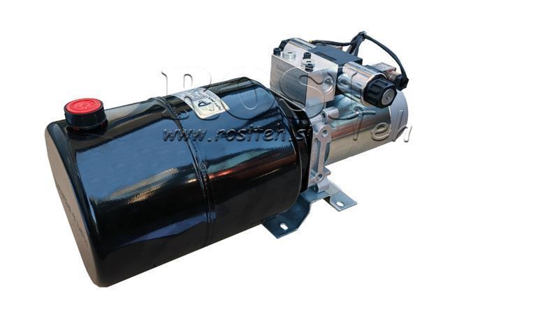 AGREGADO HIDRÁULICO MINI 12V DC - 1.6kW = 2.1cc - 8 lit - montagem de direção dupla (metal)