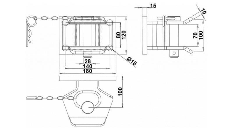CONEXÃO DE MONTAGEM SEMICIRCULAR FIXA DGM-806-B