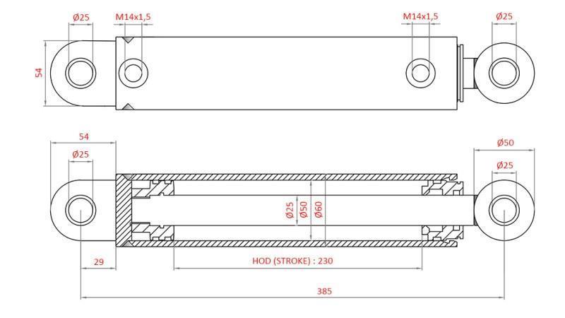 HYDRAULICKÝ ŘÍDÍCÍ CYLINDR FIAT-NEW HOLLAND OEM-5198883