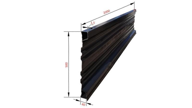 PAINEL LATERAL PARA REBOQUE BASCULANTE 2 MET. - ALTURA 500 mm