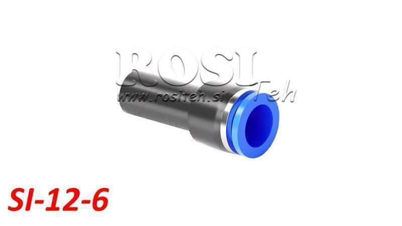 PNEUMATISK PLUG REDUCER KOBLING TPA UDEN GEWINDE SI-12-6