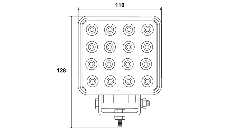 LÂMPADA DE TRABALHO - LUZ 16 LED 48W 12V-24V