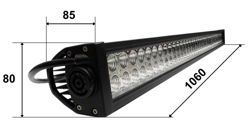 LÂMPADA DE TRABALHO LED - LUZ 80 LED 240W 12V-24V COMBO 106CM MEGA