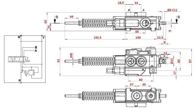 HYDRAULISK VENTIL 1xP40 A7 ZS1/G VRŠIČKAR