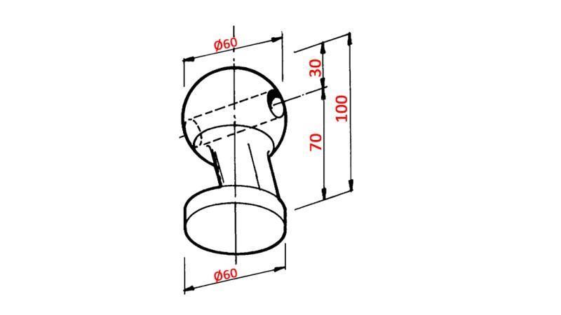 BOLA DE CAMINHÃO DE DESCARGA KESONA fi 60 FRENTE