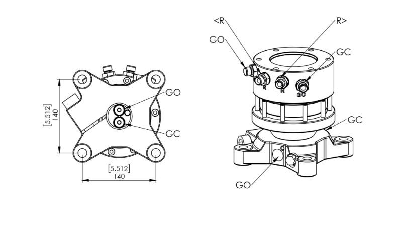 14045 - ROTATOR HIDRÁULICO CR300 - 3000/1500 FLANGE DUPLO