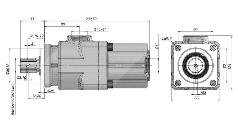 BOMBA HIDRÁULICA DE PISTÃO -42CC - 350 BAR