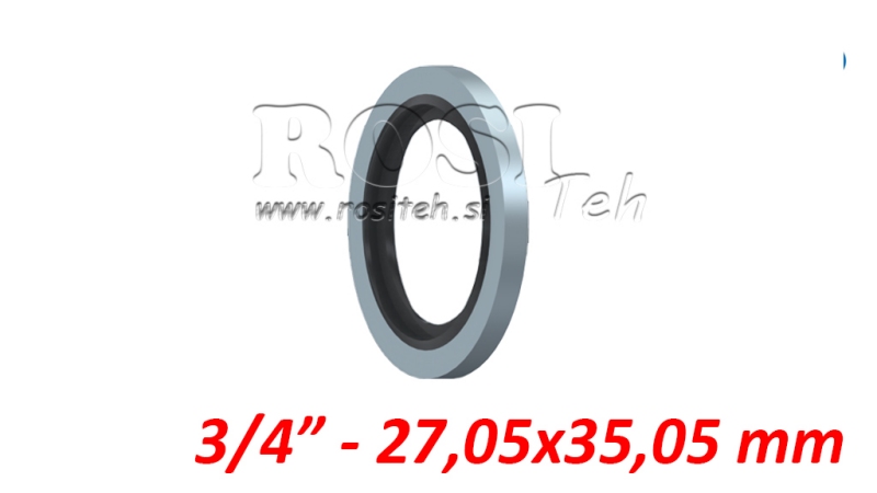 SKIVE MED GUMMISEAL 3/4 - 27.05X35.05 MM