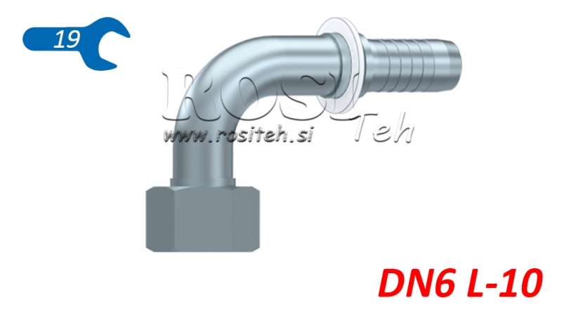 HYDRAULICKÁ PRÍPOJKA DKOL 10 L SAMICA KOLENO 90° DN6–M16×1,5