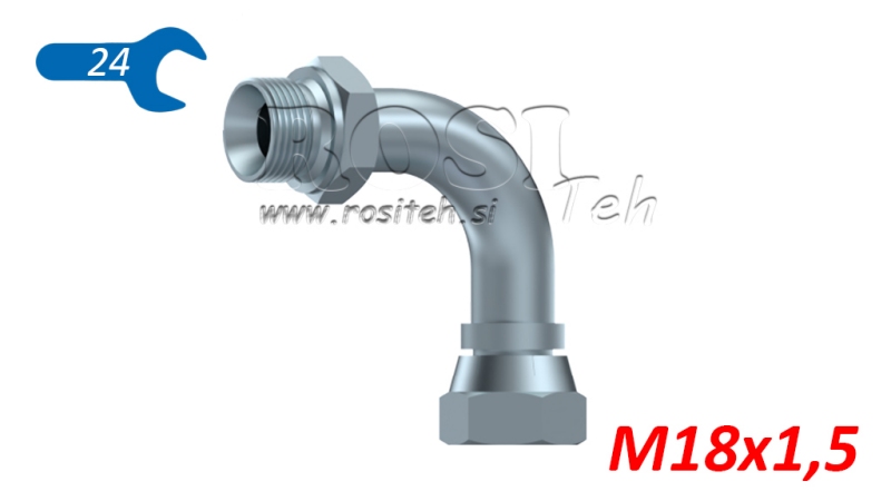 HIDRAULISKAIS ELBOW 90° BSP MALE-FEMALE M18X1,5