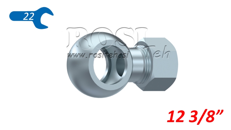 METĀLA ŠĻŪTENE BANJO 3/8 AR MĀTU