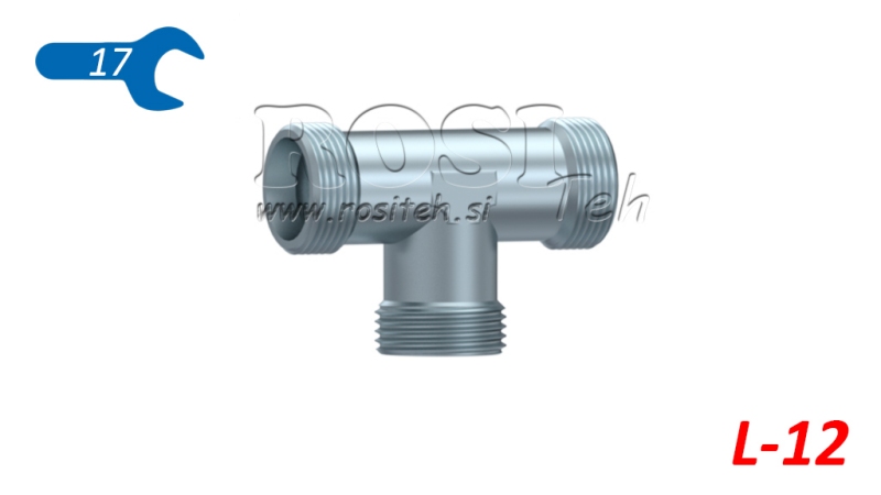 HYDRAULISK T-STYCKE L-12 MED MUTTER