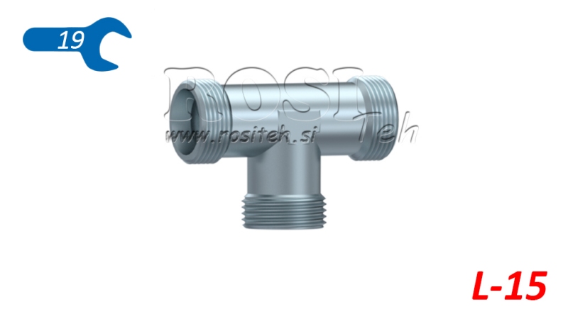 HYDRAULISK T-STYCKE L-15 MED MUTTER