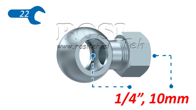 HIDRAULISKAIS BANJO SAVIENOJUMS 1/4 AR UZGRIEZNI CAURULEI 10