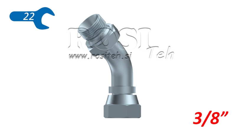 HYDRAULICKÝ LOM 45° BSP MUŽSKÝ-ŽENSKÝ 3/8