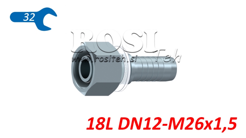 HYDRAULICKÁ PRÍPOJKA DKOL 18 L SAMICA DN12–M26×1,5