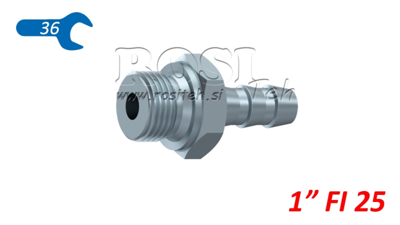 HIDRAULISKĀ VĪRIETISKAIS SAVIENOJUMS 1 RUBBER HOSE Φ 25