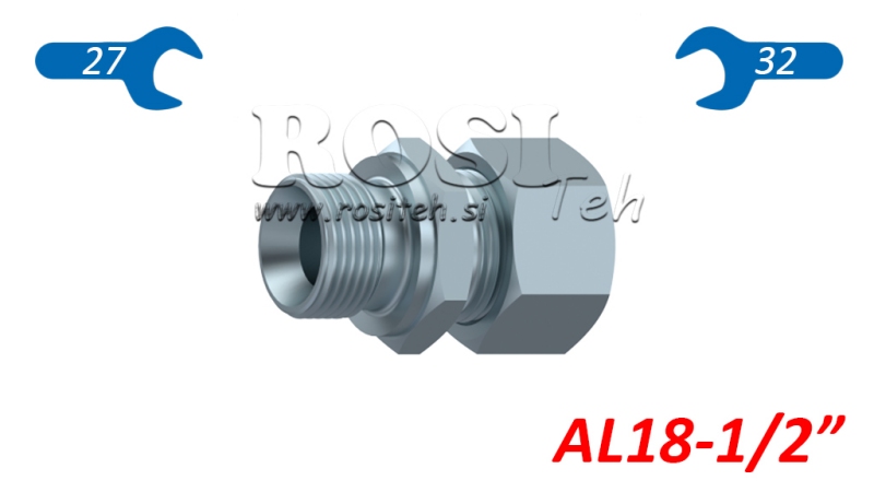 HYDRAULISK DUBBEL-AGTIG CYLINDER MED MØTRIK AL18-BSP1/2
