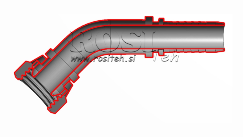HYDRAULICKÁ PRÍPOJKA BSP SAMICA – KOLENO 45° DN16-M26x1,5