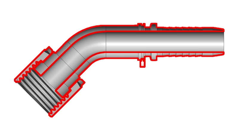 HIDRAULISKĀ SAVIENOJUMS DKORFS SIEVIETES ELBOW 45° DN8-11/16-16