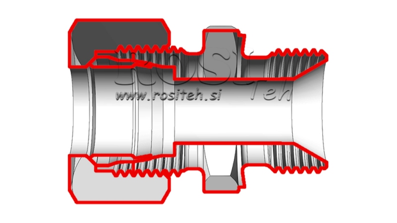 HYDRAULICKÝ DVOJITÝ SKRUTKOVÝ SPOJ S MATICOU AS14-BSP1/2