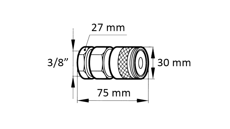 ĀTRĀ SAVIENOTĀJA EKSKAVATORAM FFH SIEVIETE 3/8