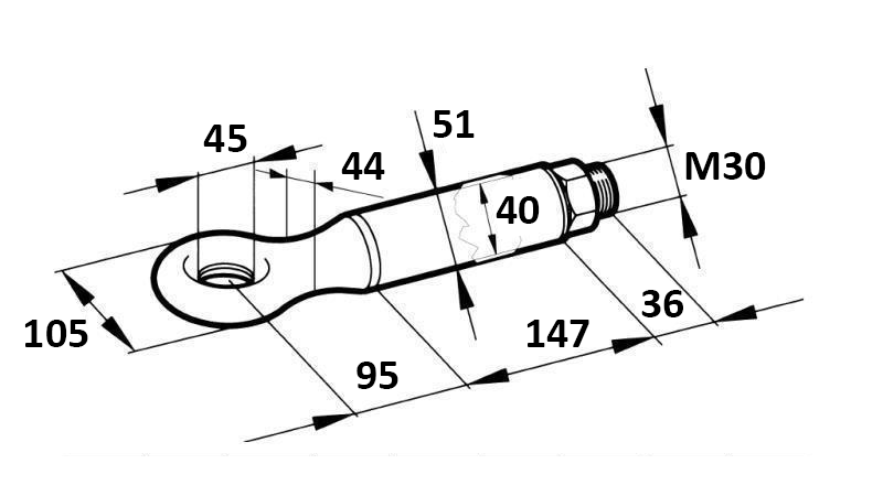 GANCHO DE REBOQUE GIRATÓRIO FI45 6000/1100KG