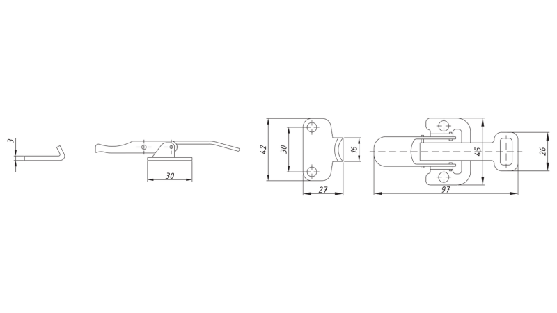 PIEKABES SĀNU PANEĻA AIZVĒRĒJS, NAPA L TIPS
