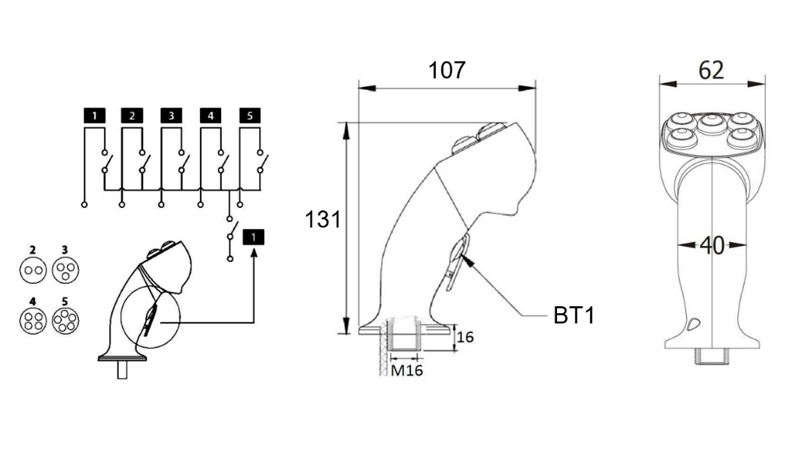 ATTĀLINĀS KONTROLES ROSI JOYSTICK - 2 POGAS + POGA