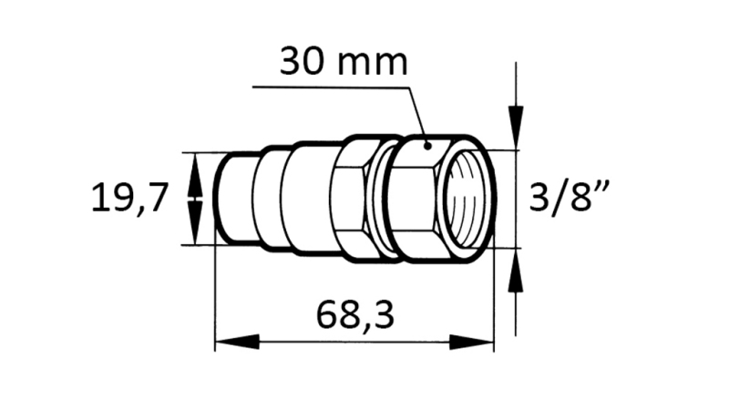 SNABBKOPPLING GRÄVMASKIN FFH HANE 3/8