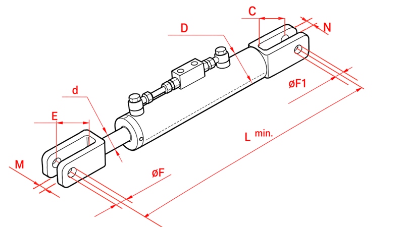 HIDRAULISKĀ SĀNU PACELŠANAS ATSAITE - CASE-IH 80/40MIN.610 TIPS (1) Φ 19/16