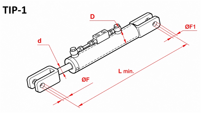 HIDRAULISKĀ SĀNU PACELŠANAS ATSAITE - CASE-IH 80/40MIN.610 TIPS (1) Φ 19/16