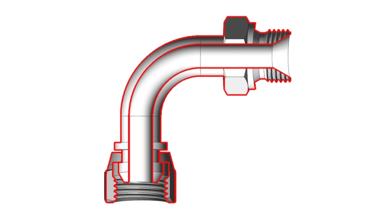 HIDRAULISKAIS ELBOW 90° BSP VĪRIETE-SIEVIETE 1/2