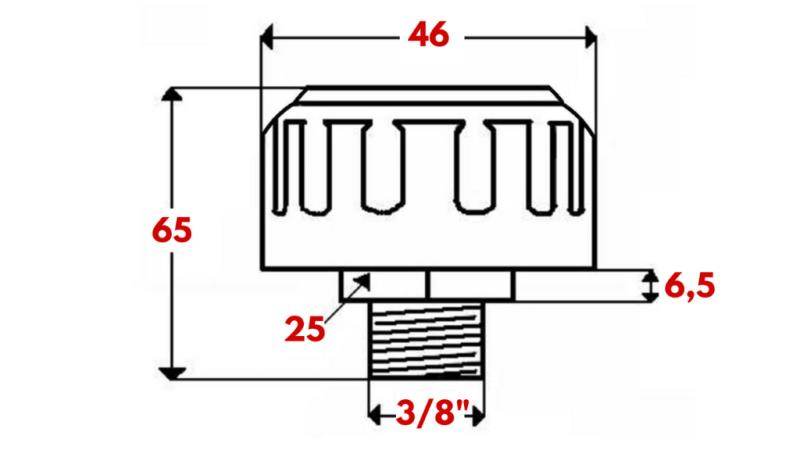 KOVOVÁ ZÁTKA - OVZDUŠŇOVÁK 3/8