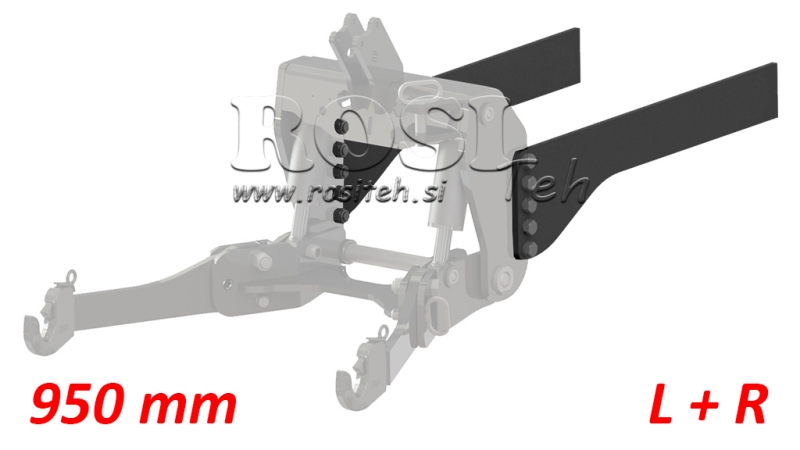 UNIVERSĀLA MONTĀŽAS KONSOLE TRAKTORA PRIEKŠĒJAI HIDRAULIKAI CAT. 2 & CAT. 3 (950 mm)