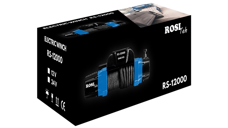 12 V ELEKTRISKĀ VINČA RS-12000 - 5440 kg - SINTĒTISKĀ VIRVE - ECO