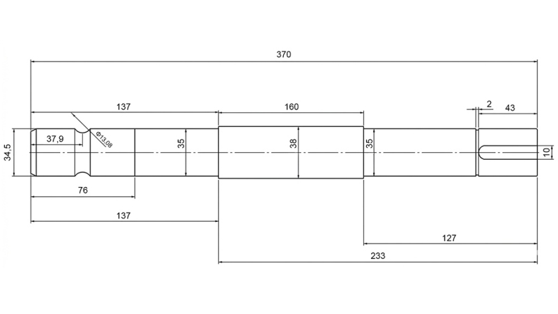 P.T.O. SHAFT W35 (370mm)