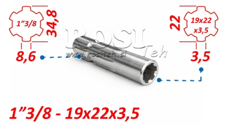 ΑΝΤΑΠΤΟΡΑΣ ΚΑΡΝΤΑΝ ΑΠΟ 19x22x3,5 (10 ΑΥΛΑΚΩΣΕΙΣ) ΣΕ 1-3/8 (120 mm)