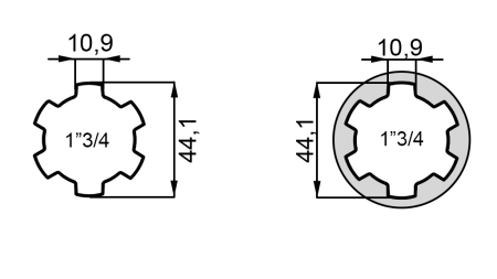 ΠΡΟΣΑΡΜΟΓΕΑΣ P.T.O. ΜΕ ΠΙΝΑΚΑ από 1”3/4 σε 1”3/4