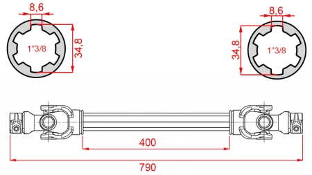 ECO KARDANAS 790mm 35-60HP STANDAARD