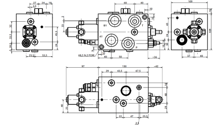 HYDRAULIKVENTIL FÖR KLYVARE STOR BLOCK - AUTOSPEED 150 LIT