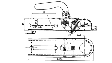 AUTOMAŠĪNAS PIEKABES VILKŠANAS ĶĒDE KVADRĀTĀ 50